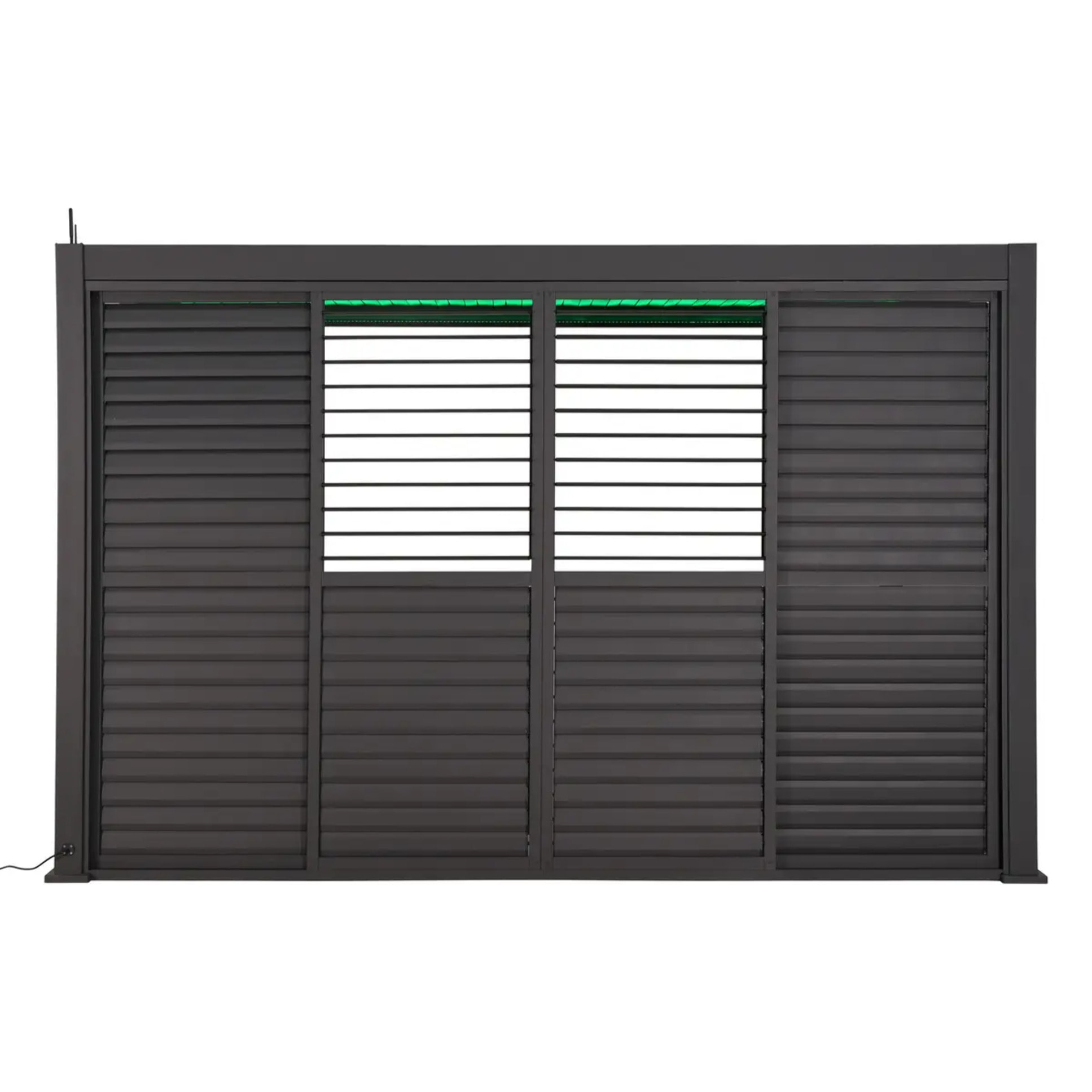 Persienne coulissante pour pergola bioclimatique "Evora" - 1/3 côté - 2,7 x 2,3m Graphite