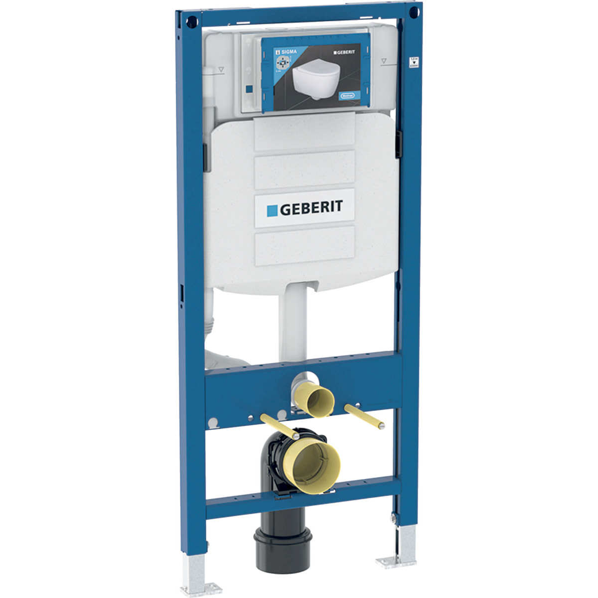 Pack Bati-support Geberit UP320 + WC sans bride Livea Bello + Abattant softclose + Plaque blanc chrome (GebBello-C)