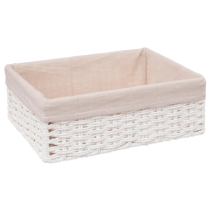 2 paniers de rangement "Vannerie" blanc