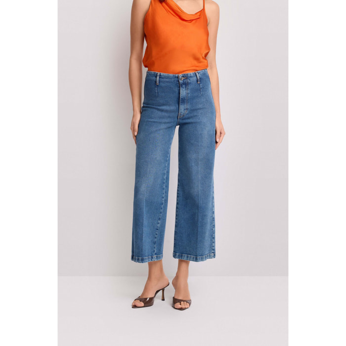 Kocca - Pantaloni in denim vita alta Donna, Denim