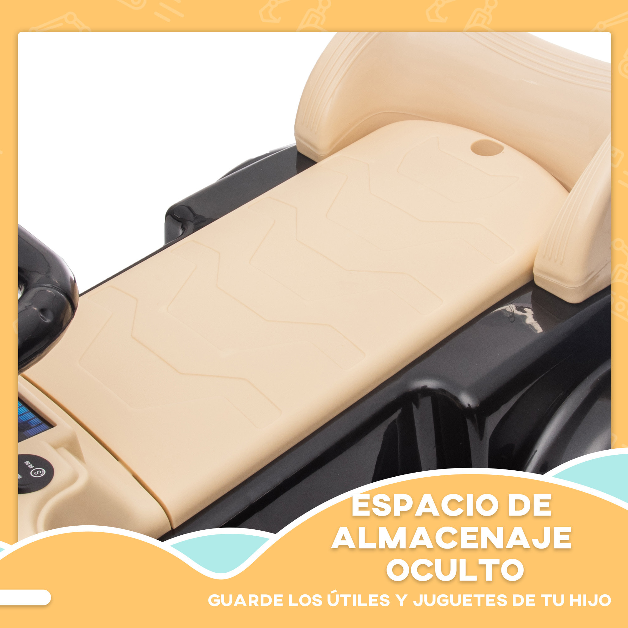Coche Correpasillos con Licencia de Mercedes-Benz 300S Correpasillos para Niños de 18-48 Meses con Almacenaje Volante Sistema Anti-Vuelco Carga 25 kg 77,5x41,5x45 cm Negro