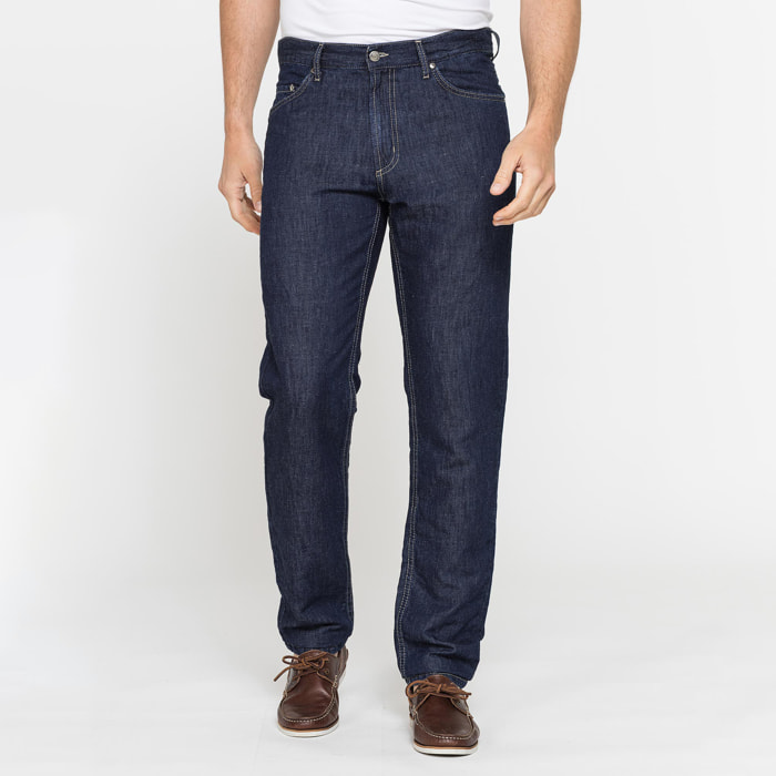 JEANS 5 TASCHE IN TESSUTO DENIM DI LINO & COTONE