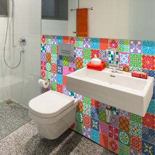 Stickers muraux - Sticker Mural Carrelage adhésif Cuisine Salle de Bain - 24 STICKERS CARRELAGES AZULEJOS SOLITINA