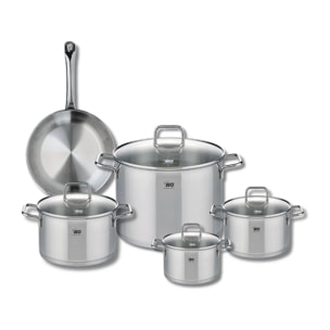 Ensemble de 1 Poêle de cuisson 24 cm et 4 faitouts 14, 16, 20 et 26 cm Elo Profi Citrin