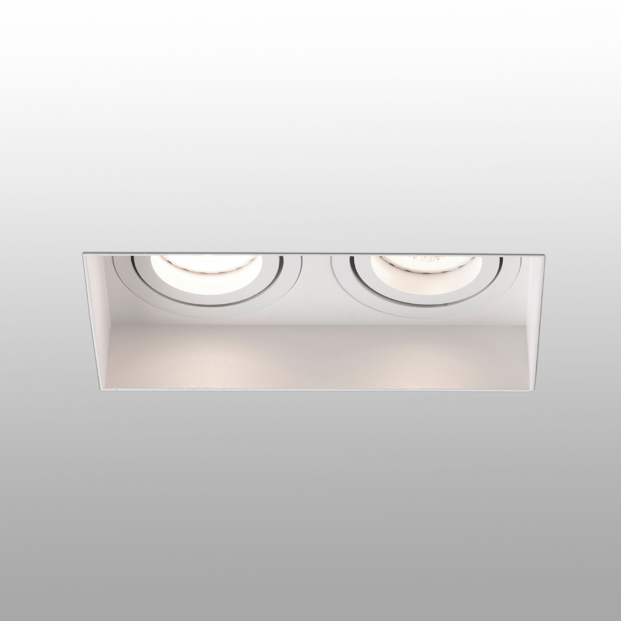 HYDE SQ 2L Empotrable blanco cuadrado orientable sin marco