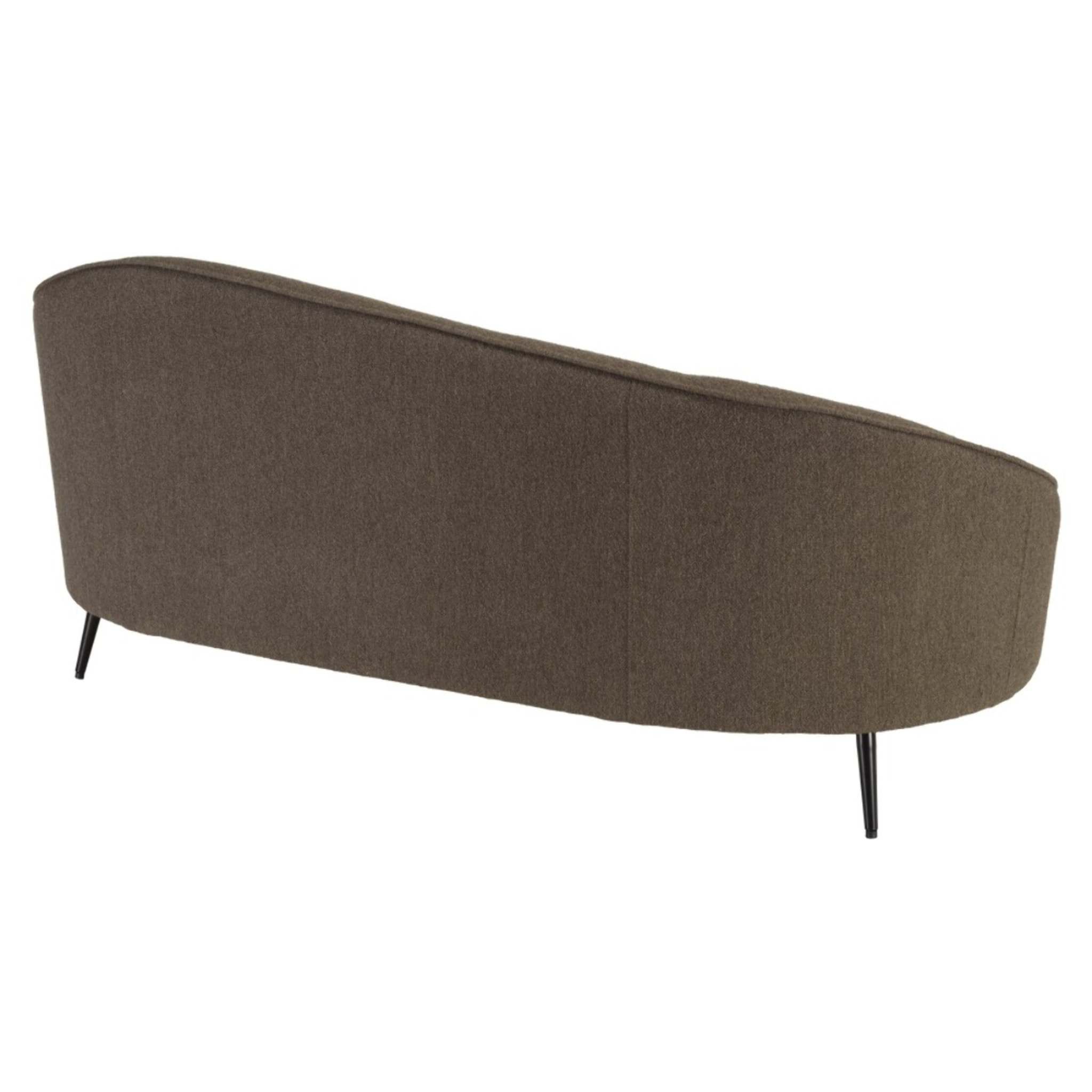 LEOPOLD - Canapé 3 p. tissu bouclette taupe dossier incurvé pieds métal