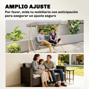 Cojín para Banco de Jardín con Respaldo, 150x98x8 cm, Colchón de Banco de 3 Plazas para Interior y Exterior con Relleno Grueso y Cintas de Sujeción, para Columpio, Terraza, Balcón, Gris Claro