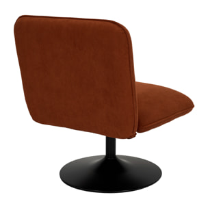 Fauteuil - HOME DECO FACTORY - Jules - Velours Côtelé - Pivotant - Rouge