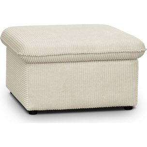 Pouf coffre de rangement en velours côtelé - BAYA