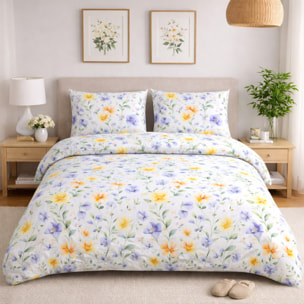 UNO CASA DESIGN Parure Copripiumino Dec.Bracciano_Matrimoniale_Lavanda