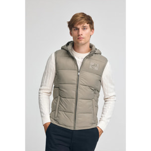 Gilet ultralight color pietra con logo Polo Club