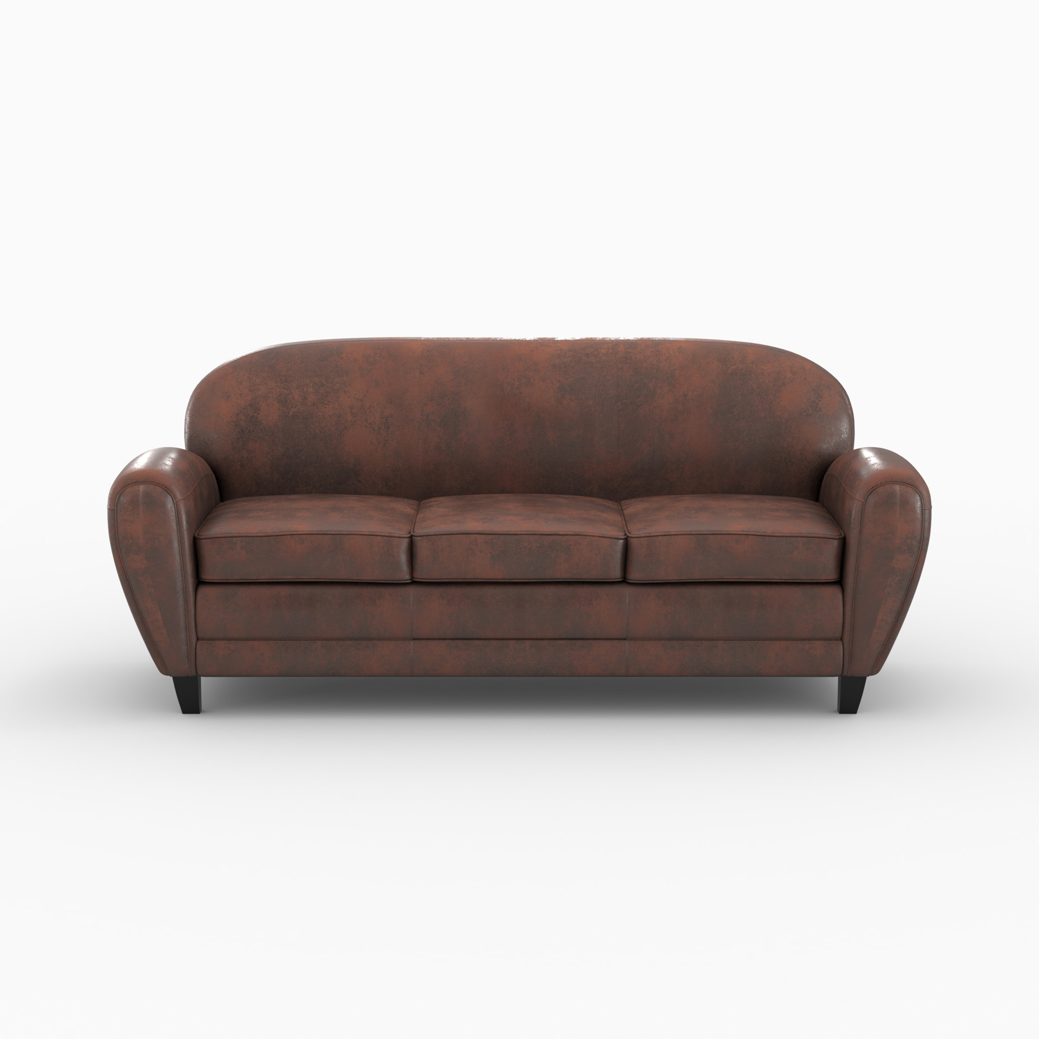 Ensemble canapé et fauteuil marron vieilli 4 places - Club