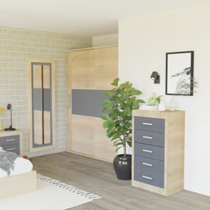 Dormitorio Kira 5C Plus Cambria - Grafito