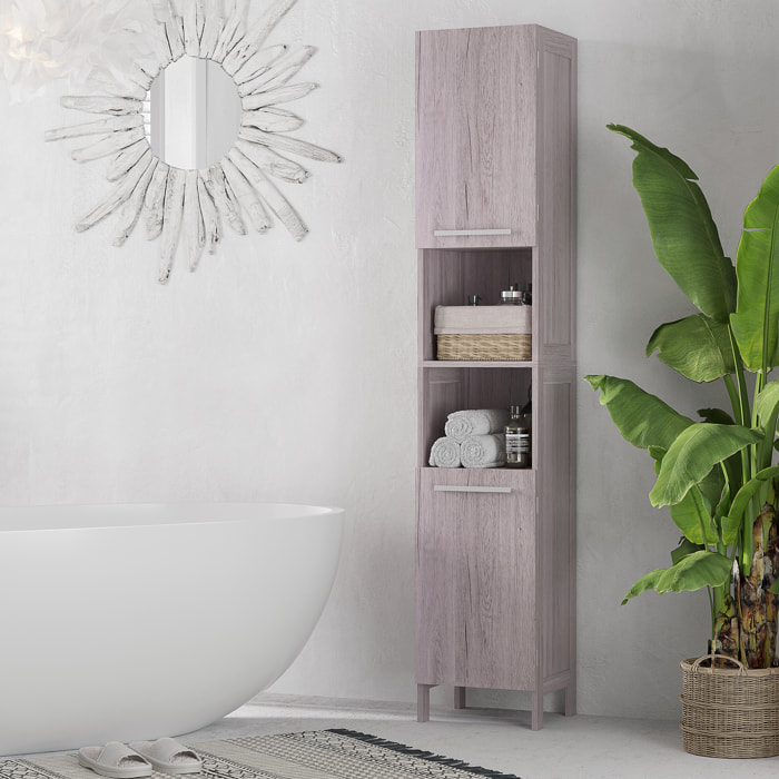 Armario Alto Baño con Estantes de Madera MDF 30x32x172,5cm