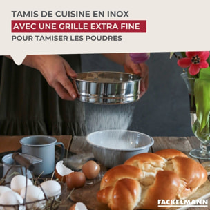 Ensemble de 2 Tamis de cuisine inox extra fin 18 cm de diamètre Fackelmann Basic