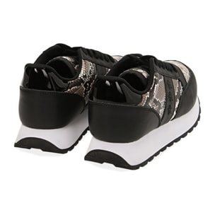 Zapatillas blancas/negro estampado pitón