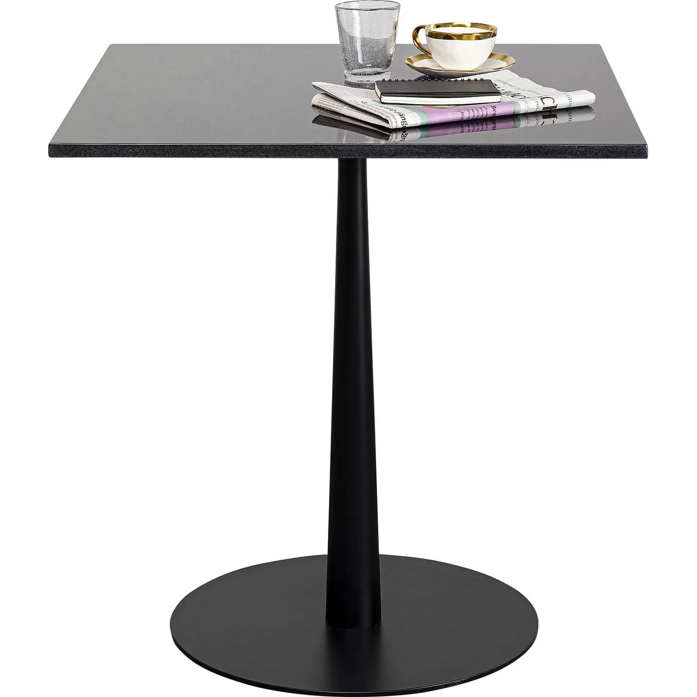 Table Bistrot Capri granit noir 70x70cm Kare Design