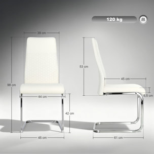 Juego de 4 Sillas de Comedor, Sillas de Cocina con Asiento y Respaldo Acolchado, Tapizado en Terciopelo, Patas de Acero, para Oficina, Conferencia, Sala de Estar, Crema