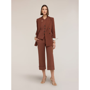 Motivi - Pantaloni cropped The Tailoring Lab - Marrone