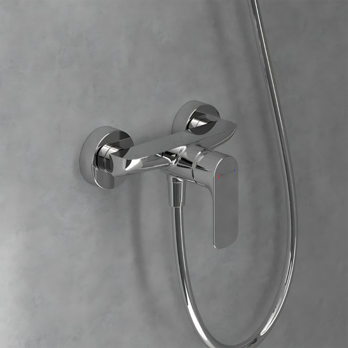 Mitigeur mécanique douche Architectura Chrome + Ensemble de douche Verve Showers 3 jets Chrome