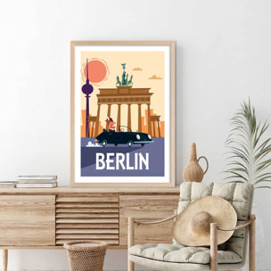 Affiche Un Week End à Berlin Affiche + cadre en bois - Chêne