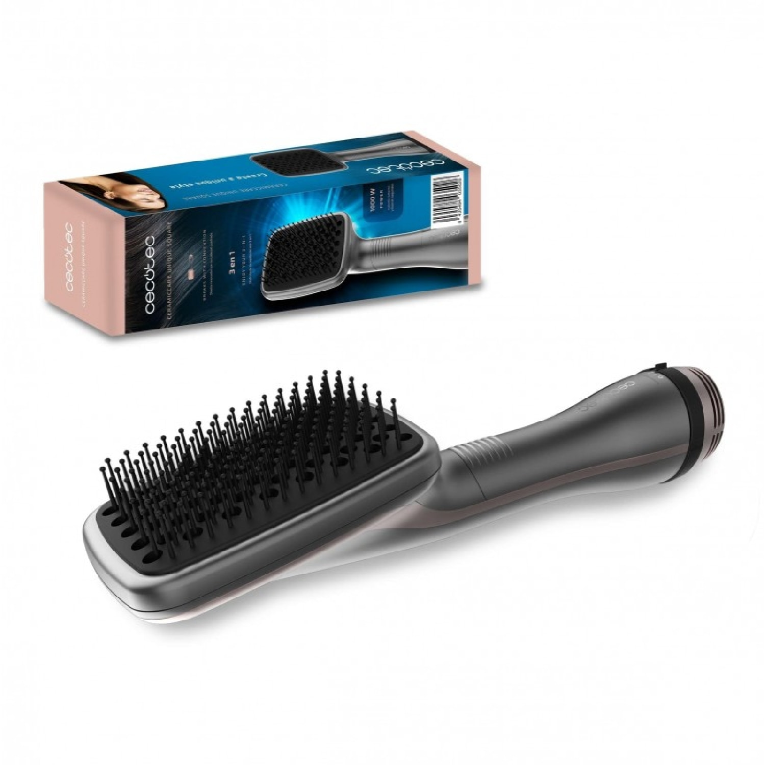 Cecotec Brosse Soufflante CeramicCare Unique Square. Chauffante Brosse Coiffante