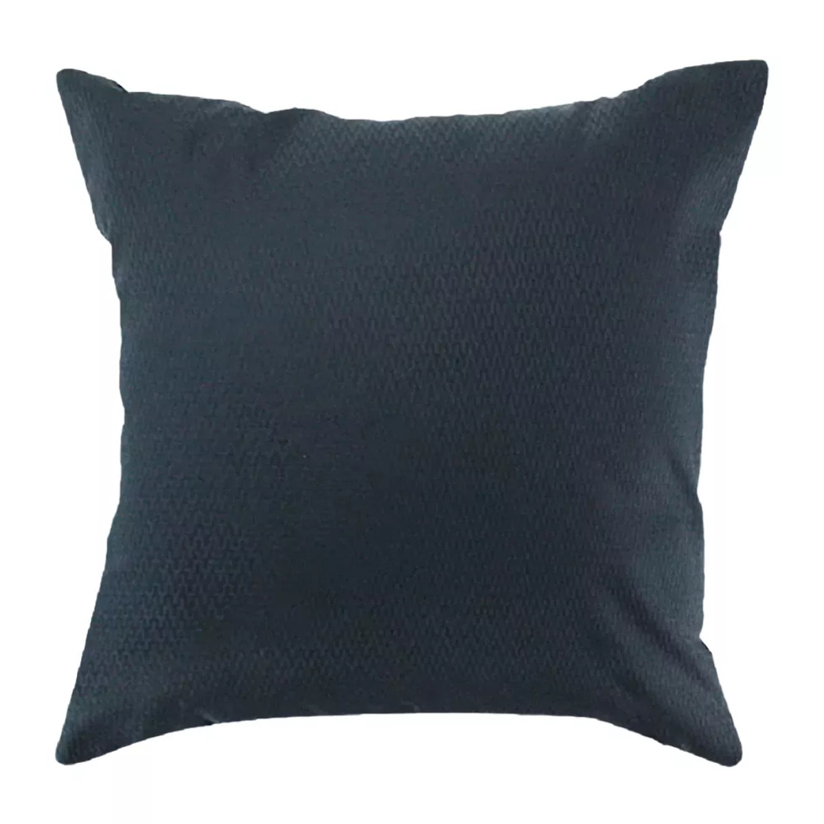 Taie d'oreiller satin de coton motif jacquard bleu Vibrato bleu nuit
