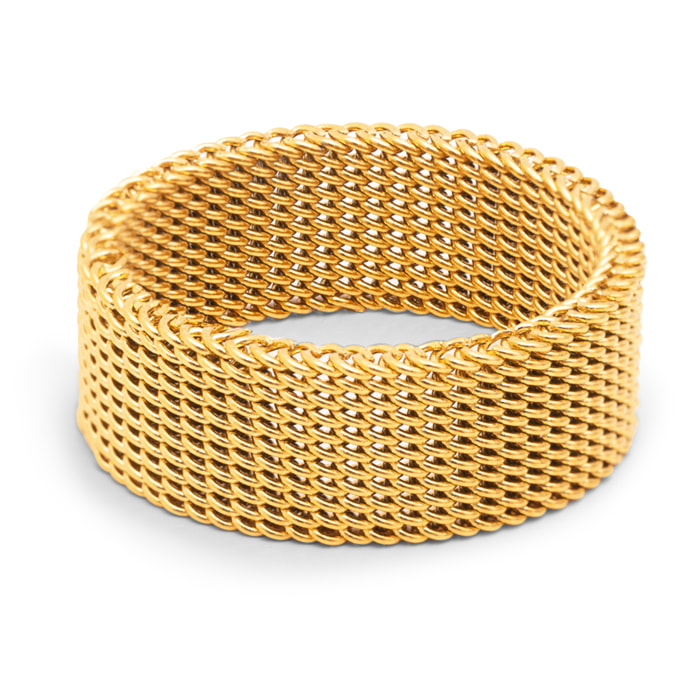Anelli Mesh  in Acciaio Placcato Oro