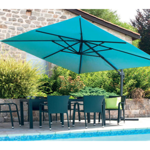 Parasol déporté 3x3m - bleu canard - SUNKING