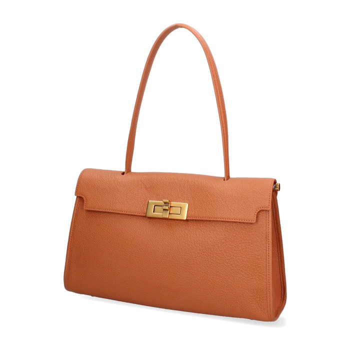 Borsa a mano da donna Made in Italy - Modello Fiorenza Lux - 100% pelle - 33.0 x 20.0 x 9.0 cm