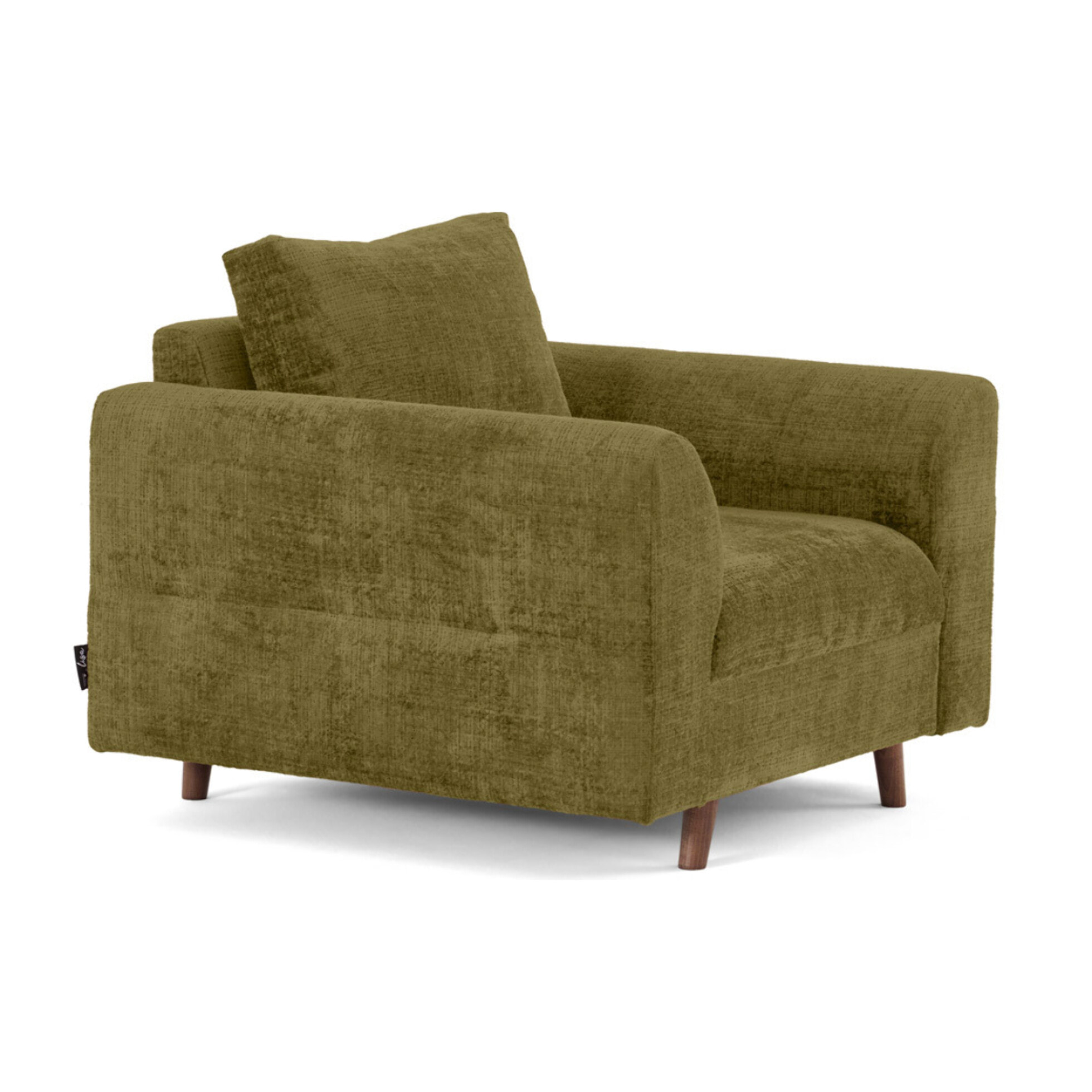 Rune - fauteuil en velours texturé - Vert Olive
