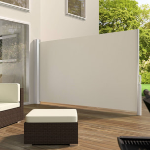 Tende Da Sole Paravento a Scorrimento Laterale Avvolgibile 180X300Cm. Corpo Interamente In Alluminio.Colore Beige