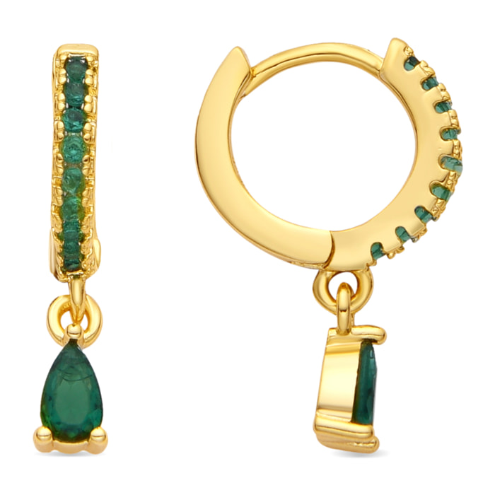 Pendientes acabado oro amarillo de 18k y Circonita Brillante