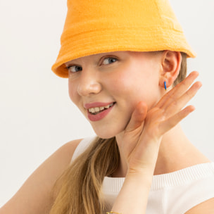 Pendientes con Lacado Azul acabado oro 18k