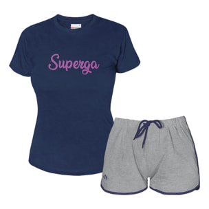 Completo Donna SUPERGA Cotone Jersey T-Shirt Pantaloncino 4 Modelli