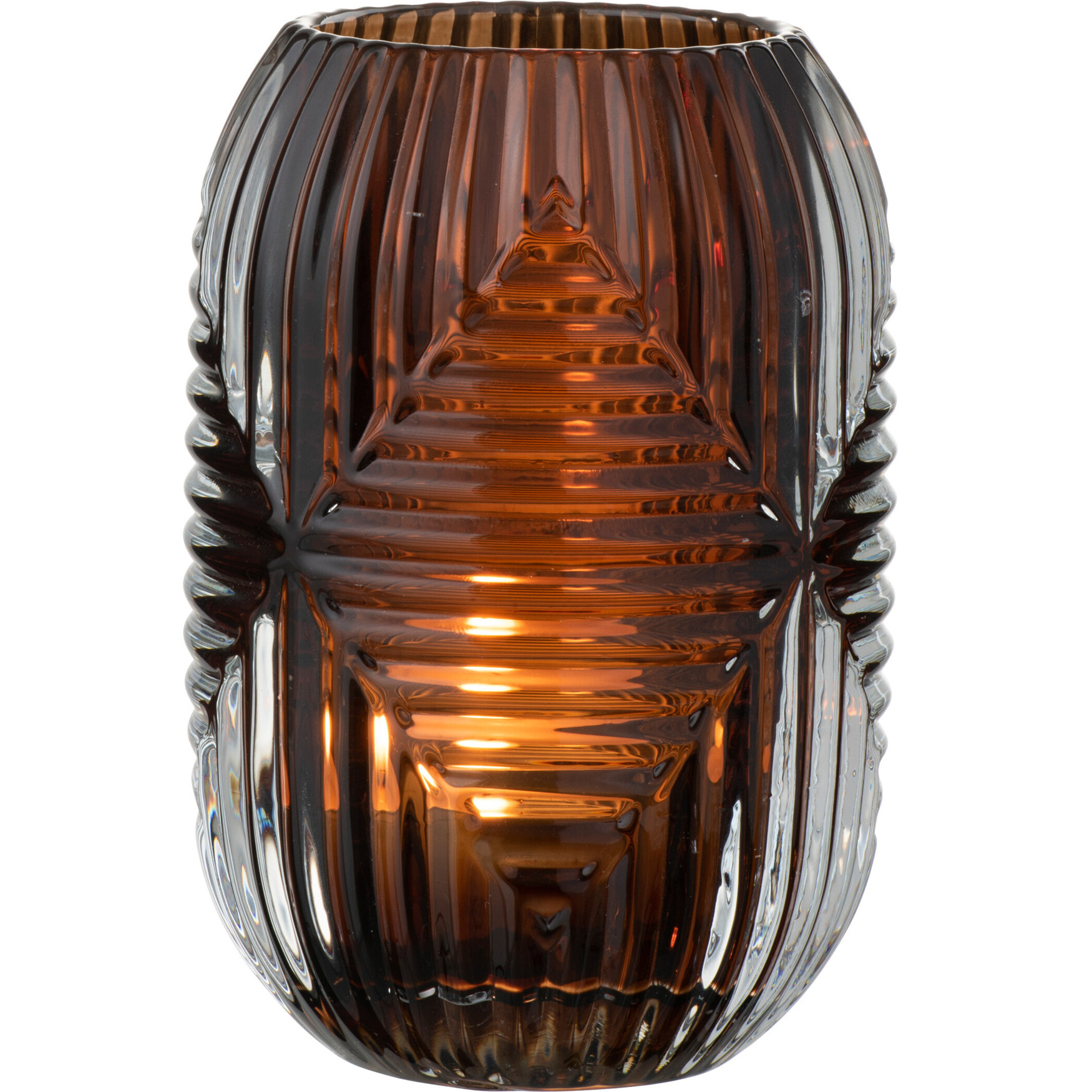 J-Line photophore Haut Lignes - verre - brun