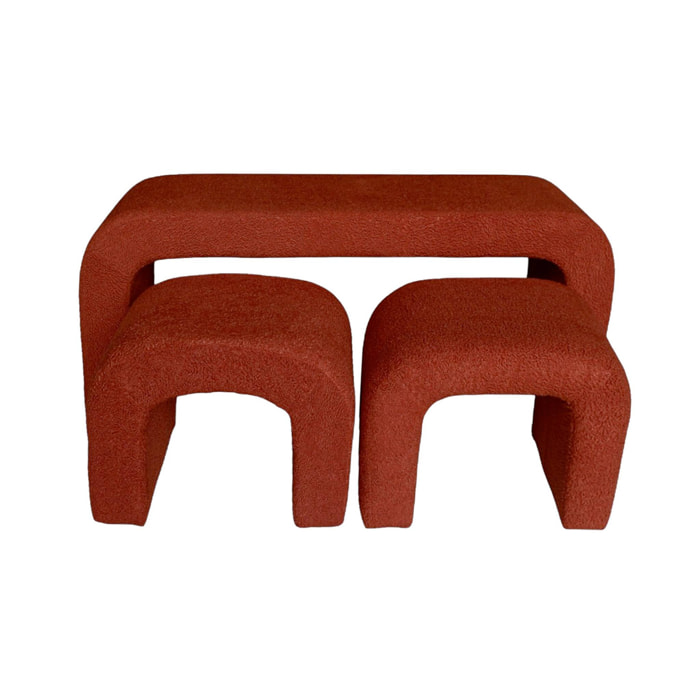 Banc et tabourets gigognes bouclette  INO