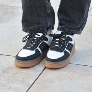 Sneakers in simil pelle multicolore