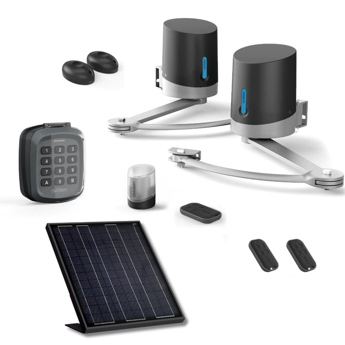 Motorisation Solaire pour portail battants Avidsen ORANE SE+ Digicode + 2 télécommandes supplémentaires (3 en tout)