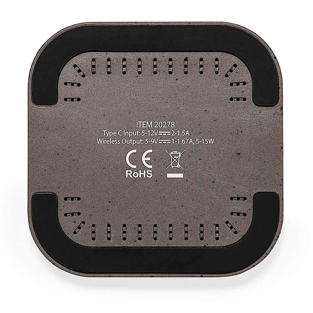 Caricabatterie wireless Nature Coffee fibra/cotone 15W