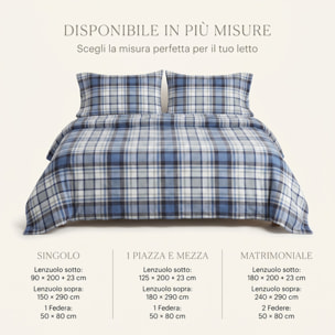 Set Lenzuola Singolo in Flanella, Tessuto in Cotone anti Pilling, Lenzuolo Sotto con Angoli + Lenzuolo Sopra + 1 Federa, Morbido, Confortevole