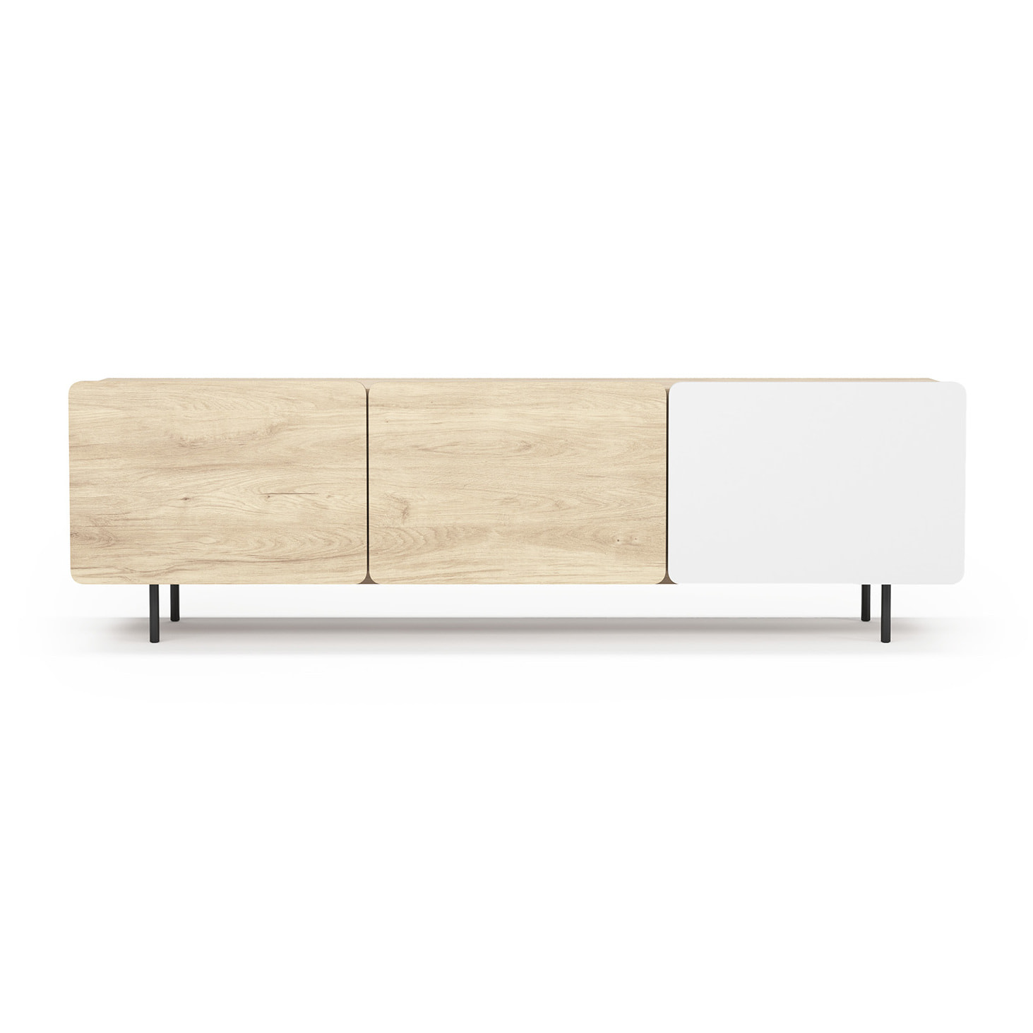 Bajo tv 3 puertas Biscuit roble-blanco 54x180x44 cm