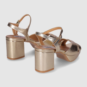 Sandalias - Oro - Tacón: 8 cm