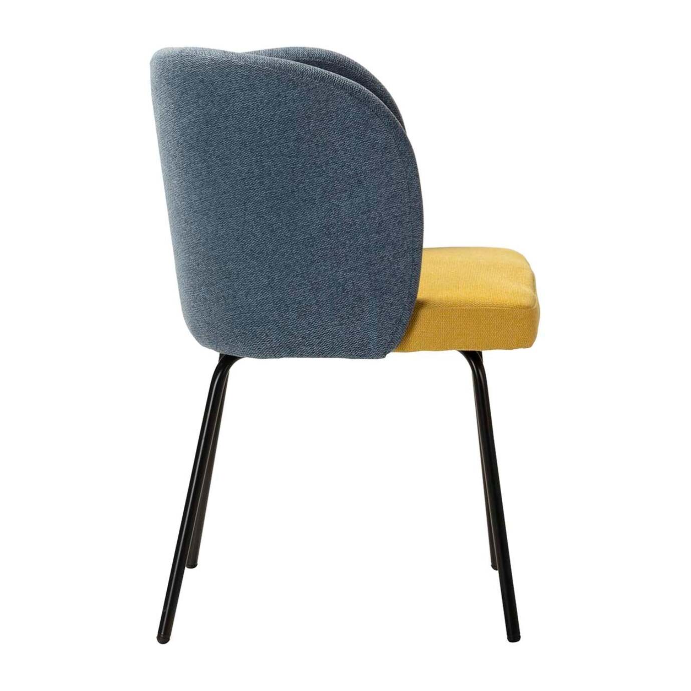 Silla Lino Poliester Azul Amarillo 53x54x81 Cm