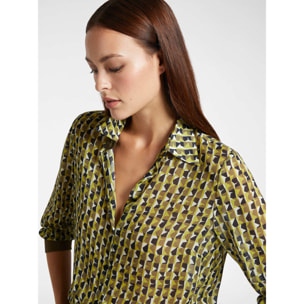 Elena Mirò - Camisa con estampado óptico - Verde