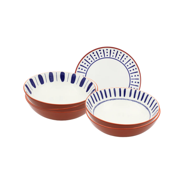 Lot de 6 assiettes creuses, SANTORIN