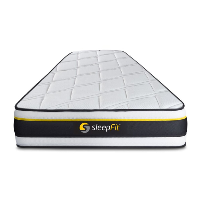 Matelas Mousse haute densitée avec micro-cellules d'air - Confort très ferme et accueil tonique - 19 d'épaisseur, 7 zones de confort - Moins d'enfoncement plus de liberté - 1 place