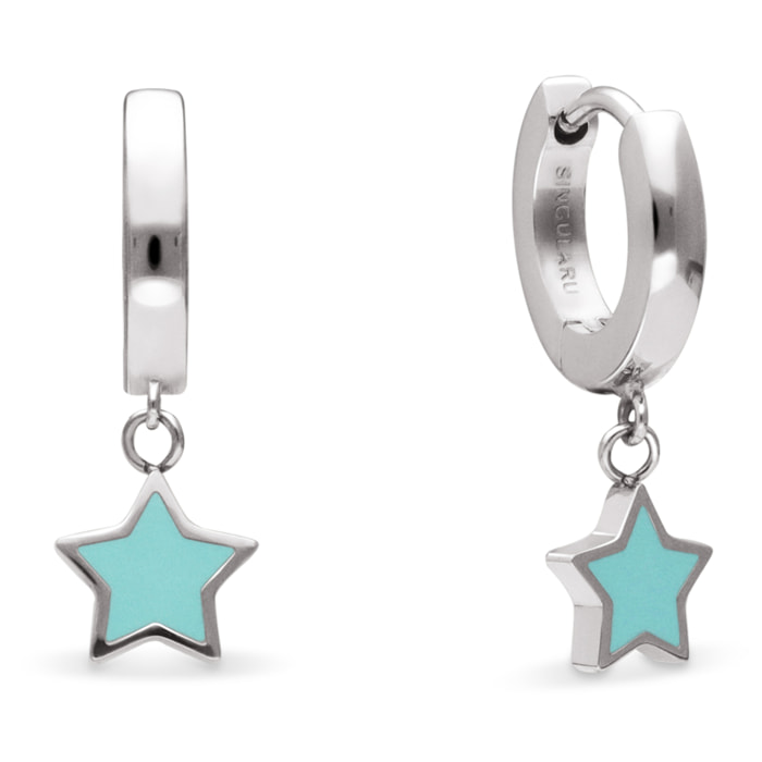 Orecchini Cerchio Star Sky Smalto Acier
