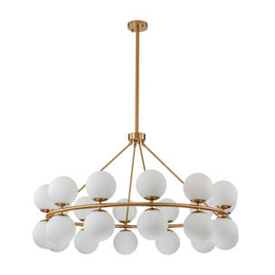 Lámpara Techo Cristal Metal Dorado 115x115x65 Cm