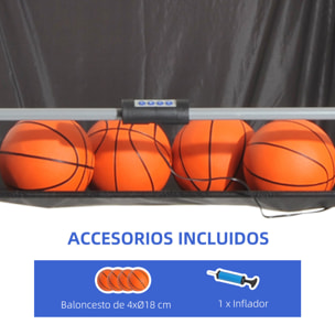 Juego de Canastas de Baloncesto Acero 205x110x205cm Negro